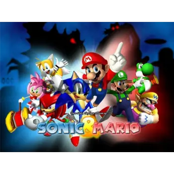 Sonic and Mario T Shirt Iron on Transfer  Decal #49
