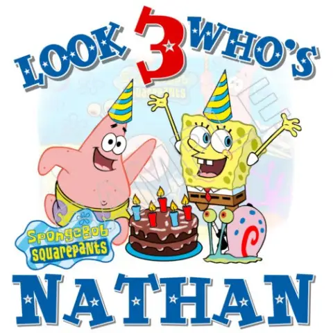 SpongeBob Birthday Personalized Custom T Shirt Iron on Transfer Decal #45 SpongeBob Birthday Personalized Custom T Shirt Iron on Transfer Decal #45