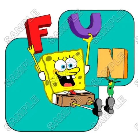 SpongeBob T Shirt Iron on Transfer Decal #2 SpongeBob T Shirt Iron on Transfer Decal #2