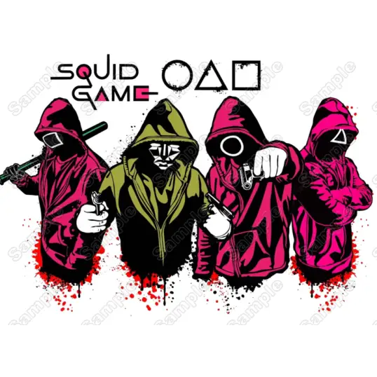 Squid Game T Shirt Iron on Transfer Decal #1 Squid Game T Shirt Iron on Transfer Decal #1