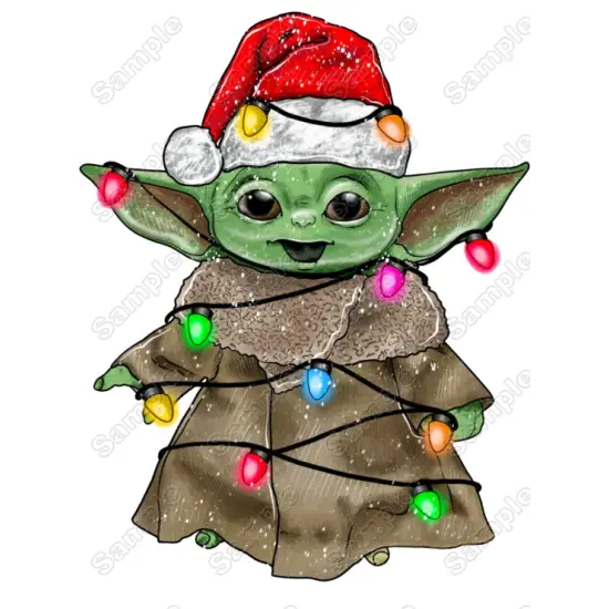 Christmas Star Wars Yoda T Shirt Iron on Transfer Decal Christmas Star Wars Yoda T Shirt Iron on Transfer Decal