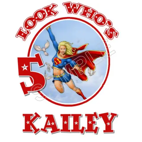 Super Girl Birthday Personalized Custom T Shirt Iron on Transfer Decal #68 Super Girl Birthday Personalized Custom T Shirt Iron on Transfer Decal #68