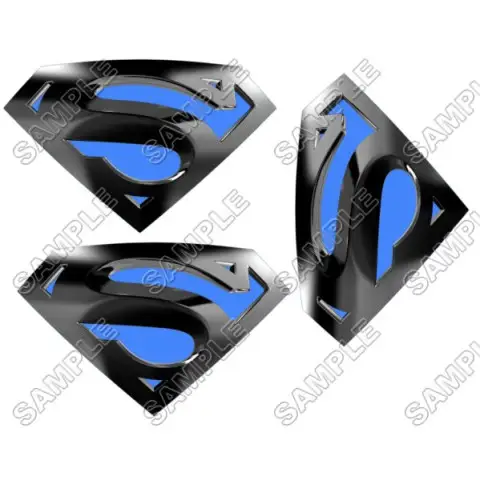 Superman Logo Blue T Shirt Iron on Transfer Decal #6 Superman Logo Blue T Shirt Iron on Transfer Decal #6