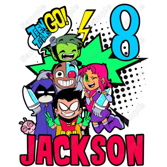Teen Titans Go Birthday Personalized T Shirt Iron on Transfer #23 Teen Titans Go Birthday Personalized T Shirt Iron on Transfer #23