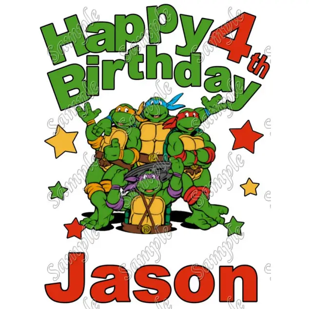 Teenage Mutant Ninja Turtles TMNT Custom Birthday T Shirt Iron on Transfer Decal #1 Teenage Mutant Ninja Turtles TMNT Custom Birthday T Shirt Iron on Transfer Decal #1