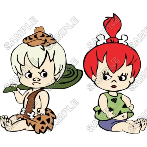 The Flintstones Pebbles and Bam Bam  T Shirt Iron on Transfer Decal #3