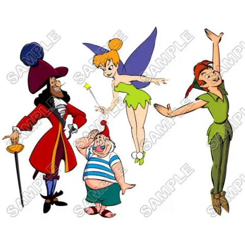 Tinkerbell Peter Pan Captain Hook T Shirt Iron on Transfer Decal #1 Tinkerbell Peter Pan Captain Hook T Shirt Iron on Transfer Decal #1
