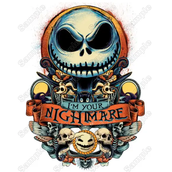 Jack Skellington The Nightmare Before Christmas T Shirt Heat Iron On Transfer #3 Jack Skellington The Nightmare Before Christmas T Shirt Heat Iron On Transfer #3