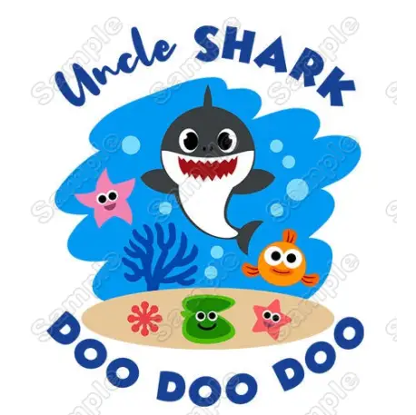 Baby Shark Family  Member  Custom  T Shirt Iron on Transfer