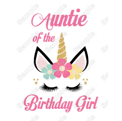 Unicorn Birthday Choose Family Member T Shirt Iron on Transfer