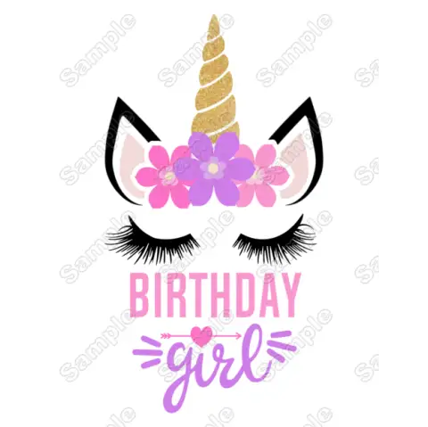 Unicorn Birthday Choose Family Member T Shirt Iron on Transfer