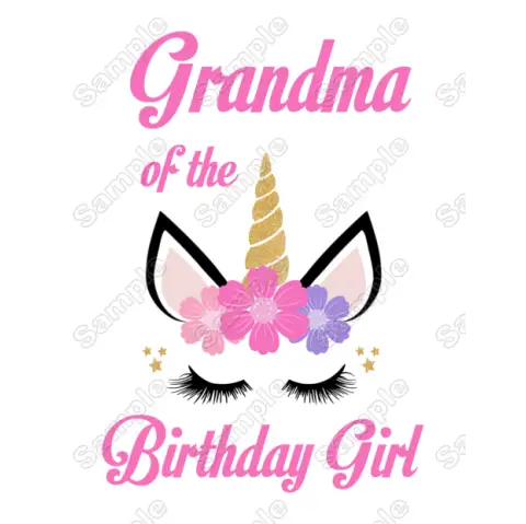 Unicorn Birthday Choose Family Member T Shirt Iron on Transfer