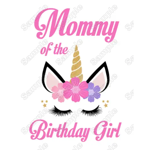 Unicorn Birthday Choose Family Member T Shirt Iron on Transfer