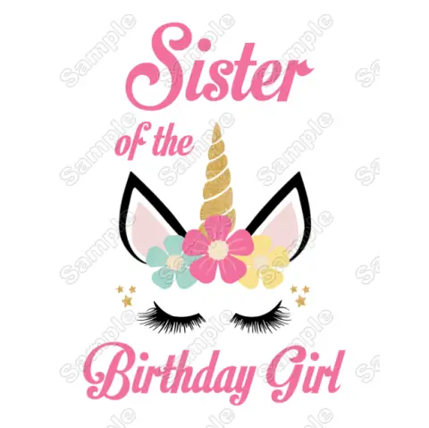 Unicorn Birthday Choose Family Member T Shirt Iron on Transfer