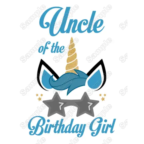 Unicorn Birthday Choose Family Member T Shirt Iron on Transfer