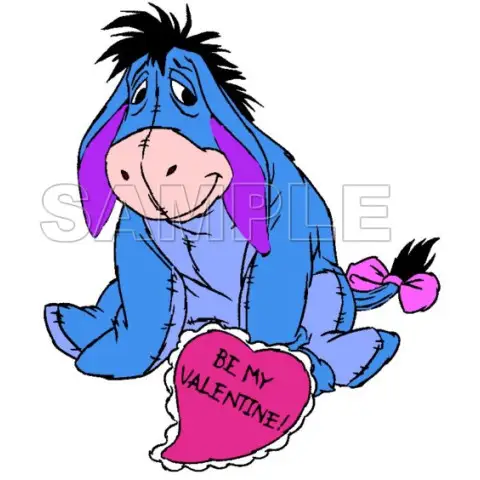 Winnie the Pooh Eeyore Valentines T Shirt Iron on Transfer Decal #5 Winnie the Pooh Eeyore Valentines T Shirt Iron on Transfer Decal #5