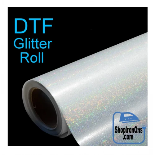 DTF GLITTER DTF PET ROLL Film - approx 12 inches x 30 feet by www.shopironons.com