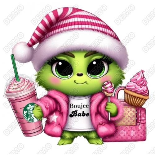 Grinch Baby  Christmas   T Shirt Iron on Transfer Decal    by www.shopironons.com
