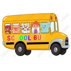 Cocomelon School Bus  T Shirt Iron on Transfer Decal 