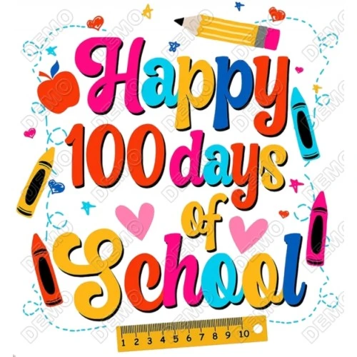 Happy 100 Days of School T Shirt Iron on Transfer   by www.shopironons.com