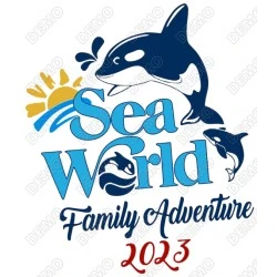 Sea World Family Adventure T Shirt Iron on Transfer 