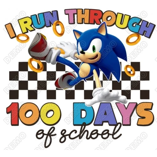 100 Days of School Sonic T Shirt Iron on Transfer Decal     by www.shopironons.com