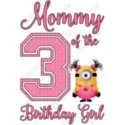 Despicable Me  Birthday Family Member  Personalized Custom T Shirt Iron on Transfer Decal
