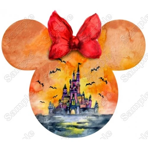Disney Halloween Magic Kingdom Minnie Mouse Ears T shirt Iron on Transfer