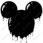 Dripping Mickey Mouse head Heat Transfer Vinyl HTV    by www.shopironons.com