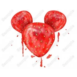 Strawberry Mickey Ears  Disney  Heat  Iron on Transfer  Decal 