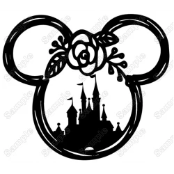 Disney  Castle Minnie  Mouse  head Iron On Transfer Vinyl HTV