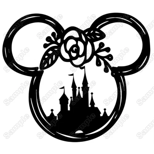 Disney  Castle Minnie  Mouse  head Iron On Transfer Vinyl HTV  by www.shopironons.com