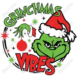 Grinch Christmas  T Shirt Iron on Transfer Decal #C1