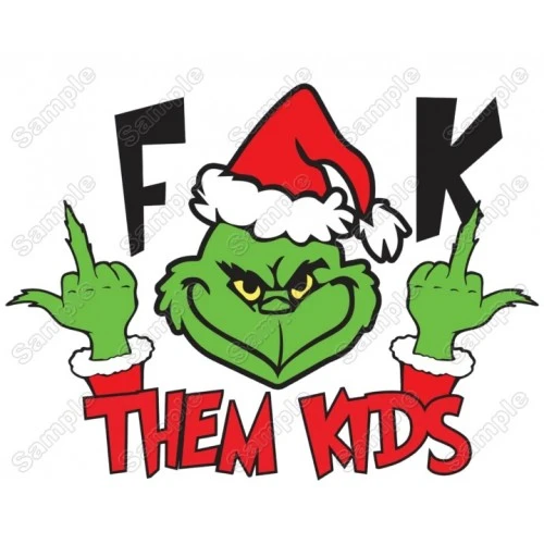 Grinch Christmas Kids T Shirt Heat  Iron on Transfer Decal   by www.shopironons.com