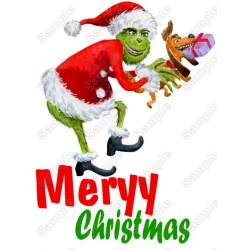 Grinch Christmas T Shirt Iron on Transfer Decal #34
