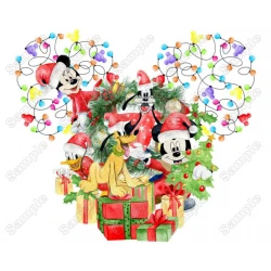 Christmas Disney World Goofy Pluto Mickey T Shirt Iron on Transfer Decal 