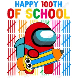 100 Days of School Among US T Shirt Iron on Transfer Decal 