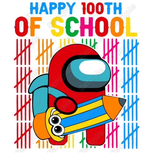 100 Days of School Among US T Shirt Iron on Transfer Decal by www.shopironons.com