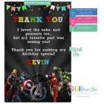 Avengers Birthday Invitation Superheros for Boy Digital Template Editable PDF + Free Thank You Card