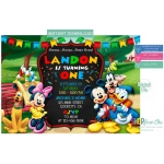 Mickey Mouse Clubhouse Birthday Invitations Instant Download Editable PDF + Free Thank You Card