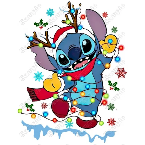 Lilo & Stitch Christmas T Shirt Iron on Transfer Decal #2A by www.shopironons.com