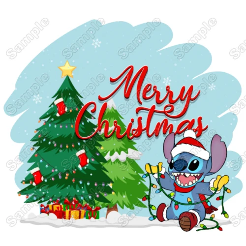 Lilo & Stitch Christmas T Shirt Iron on Transfer Decal #4A  by www.shopironons.com