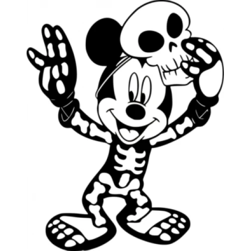 Halloween Mickey Mouse Skeleton  Iron On Transfer Vinyl HTV