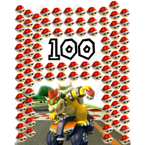 Super Mario Bowser 100 Shells T Shirt Iron on Transfer Decal   by www.shopironons.com