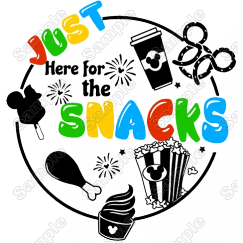 Just Here For The Snacks T Shirt Iron on Transfer Decal #1 by www.shopironons.com