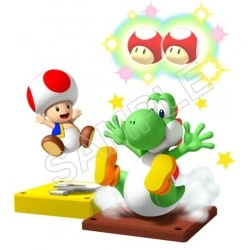 Super Mario Bros. Yoshi and Toads T Shirt Iron on Transfer Decal #33