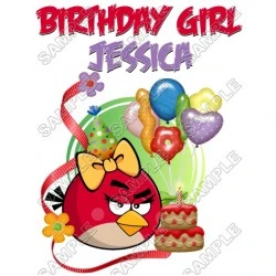 Angry Birds Birthday  Personalized  Custom  T Shirt Iron on Transfer Decal #12