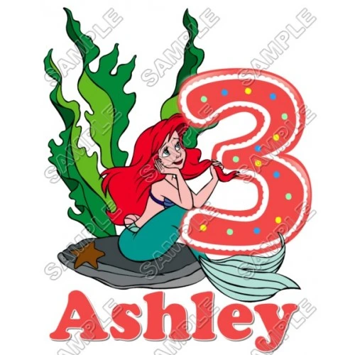  Ariel  The Little Mermaid  Birthday  Personalized  Custom  T Shirt Iron on Transfer Decal #26 by www.shopironons.com