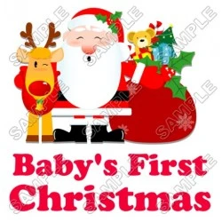 Baby's First Christmas T Shirt Iron on Transfer Decal #69