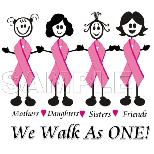  Breast Cancer Awareness ~ We Walk as One ~ T Shirt Iron on Transfer Decal #18 by www.shopironons.com